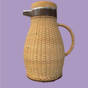 Vintage 70's Boho Rattan Woven Coffee Karafe